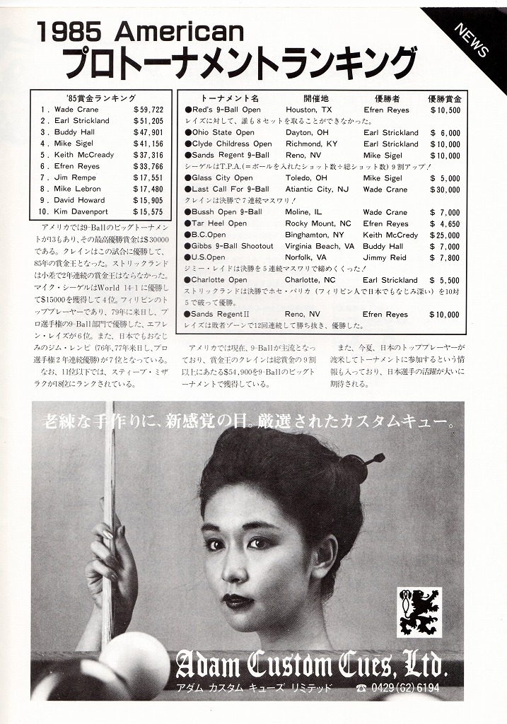 ビリヤード雑誌「ピカソ」 その2 - ノダブロ｜ビリヤード 通販
